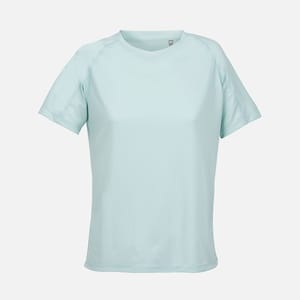 Футболка спортивная женская Vortex Women, зелено-голубая с логотипом