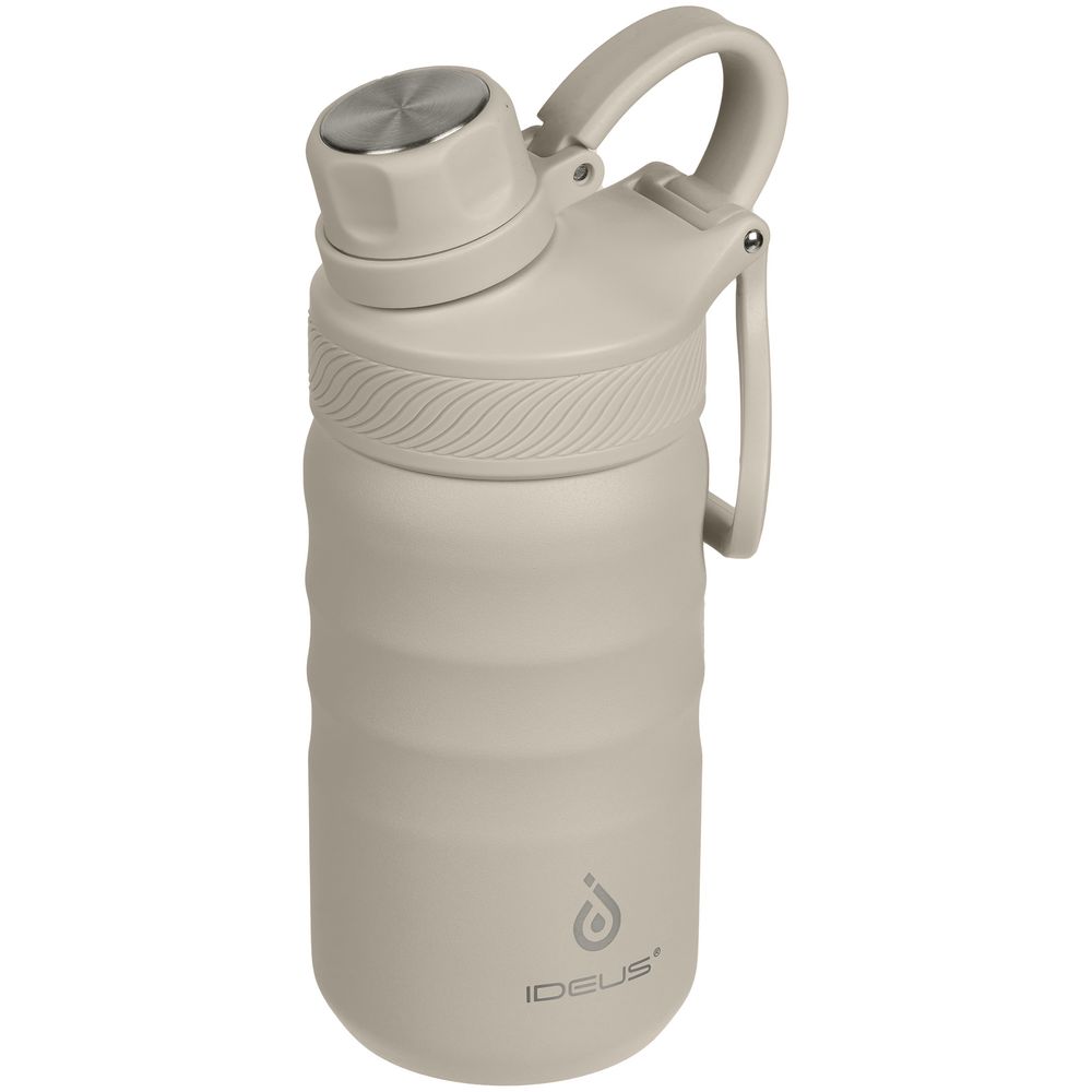 Термобутылка Fujisan 2.0, серая с логотипом