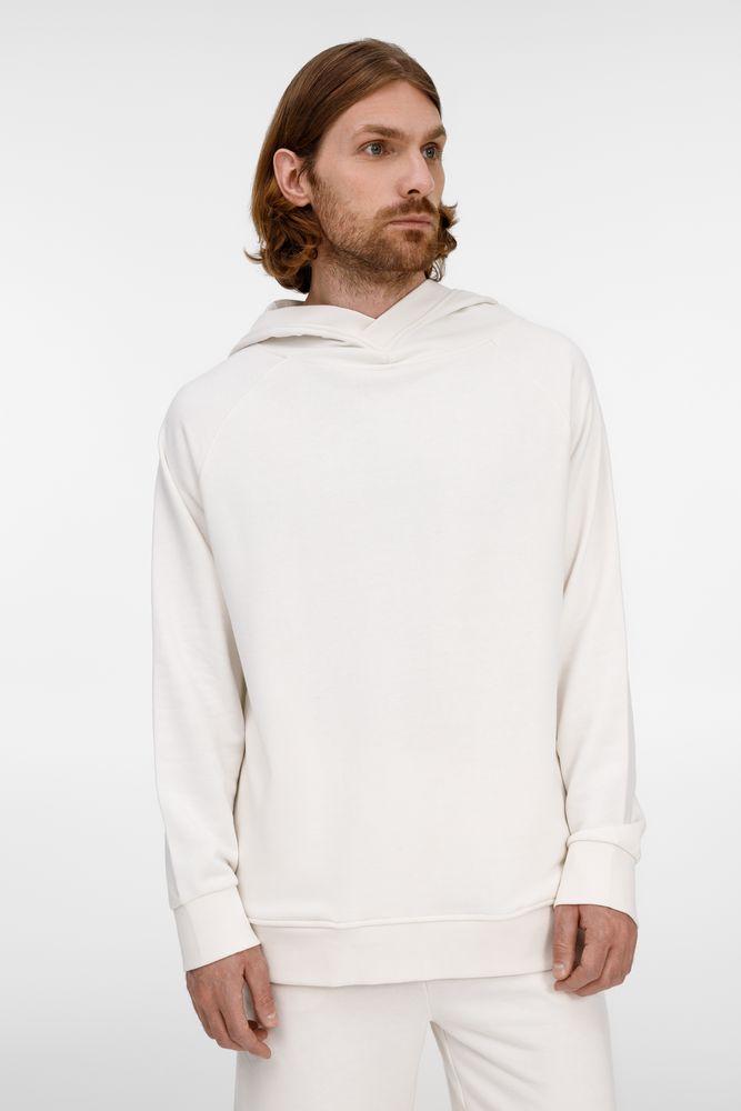 Худи унисекс H5, молочно-белое с логотипом
