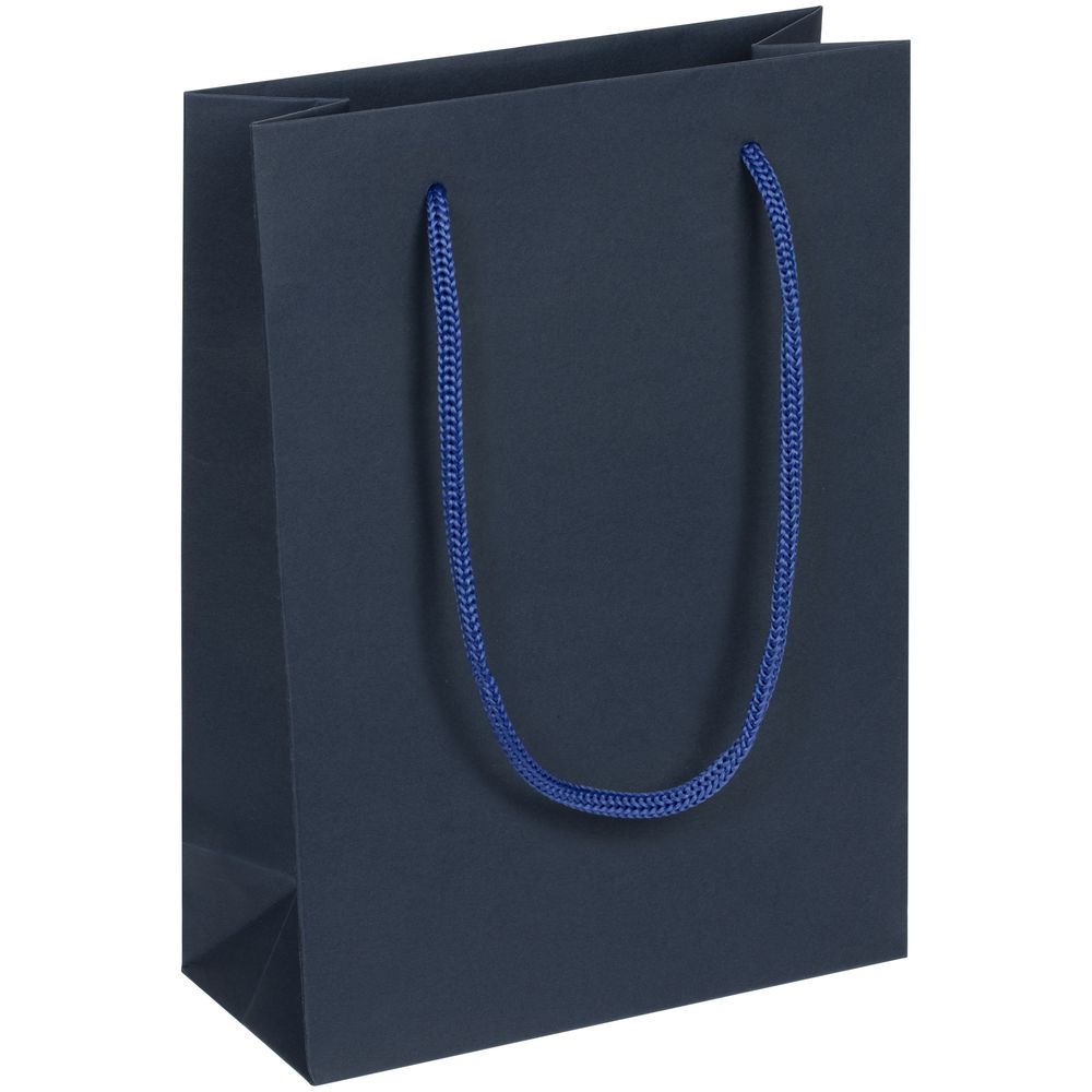 Пакет бумажный Vid S, синий с логотипом