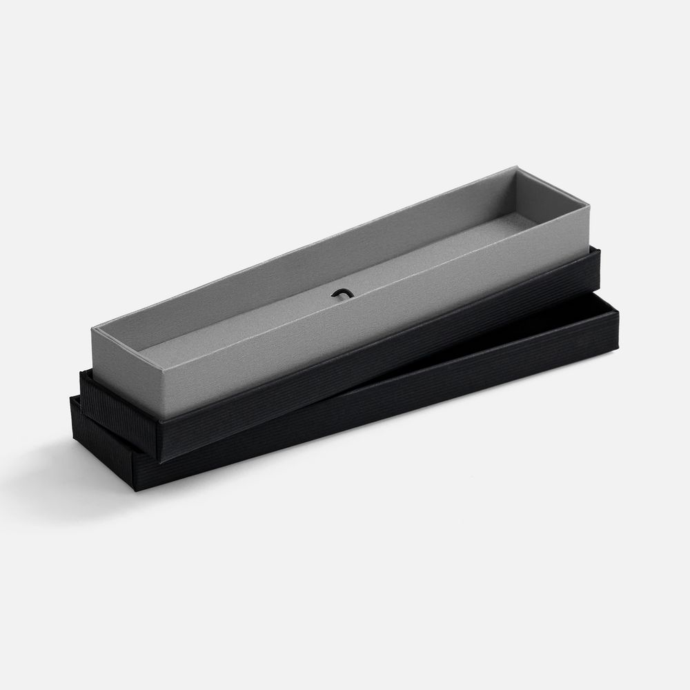 Футляр Nastro для 1 ручки, черный с серым с логотипом