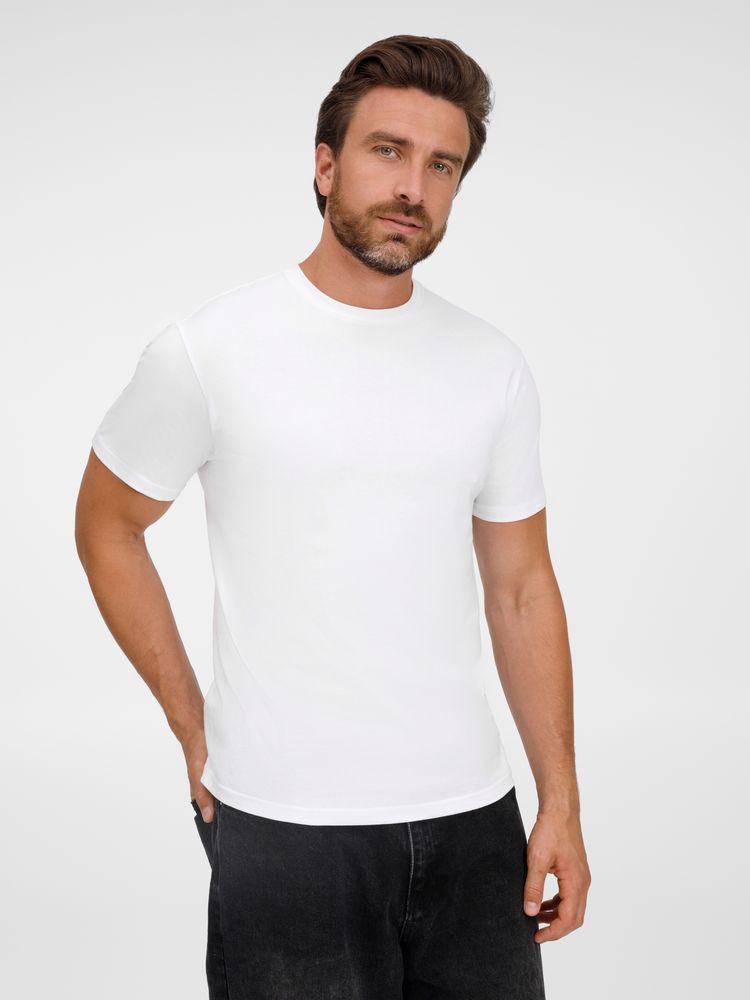 Футболка унисекс T-Bolka 180, белая с логотипом