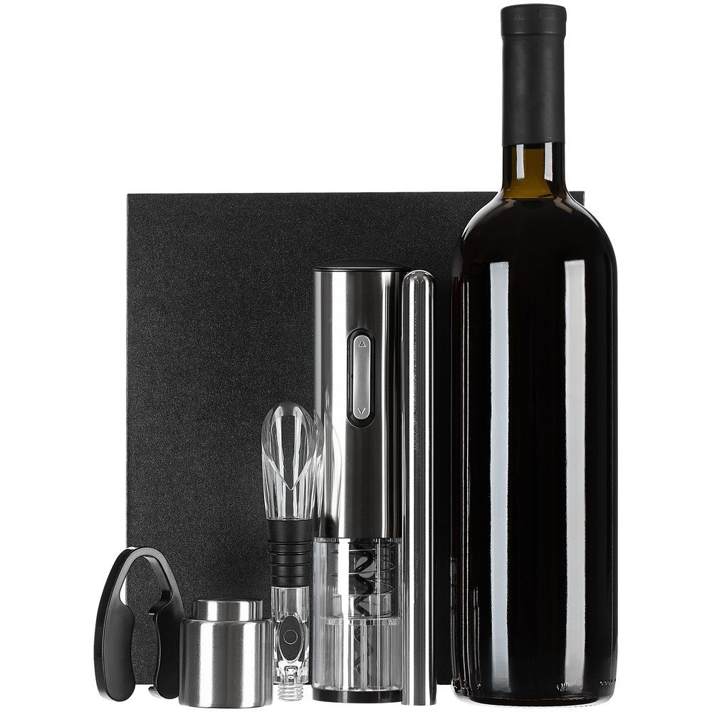 Винный набор Wine Diesel, серебристый с логотипом