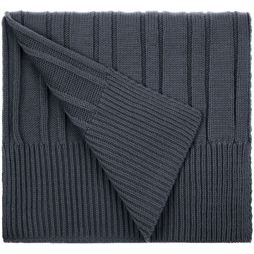 Шарфы с печатью логотипа. Шарф Knit Beat по цене 960 ₽ руб. (артикул 19892.29) Шарф Knit Beat, серый (графит)