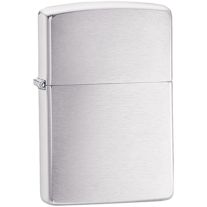 Зажигалка Zippo Classic Brushed, серебристая с логотипом