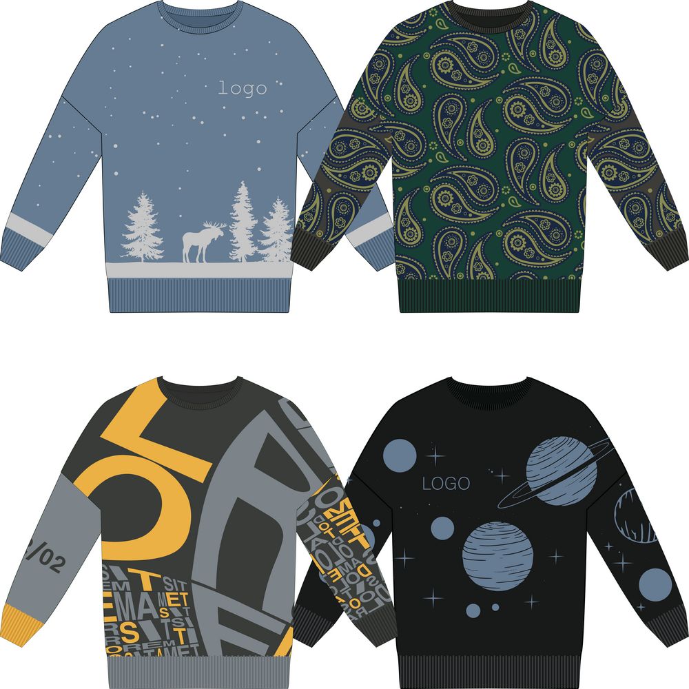 Свитер оверсайз на заказ Tricksy Net, полушерсть с логотипом