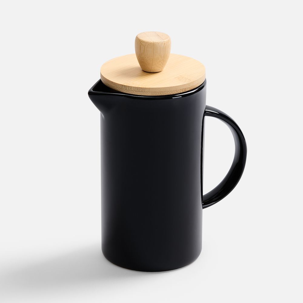 Френч-пресс Ceramero, черный с логотипом