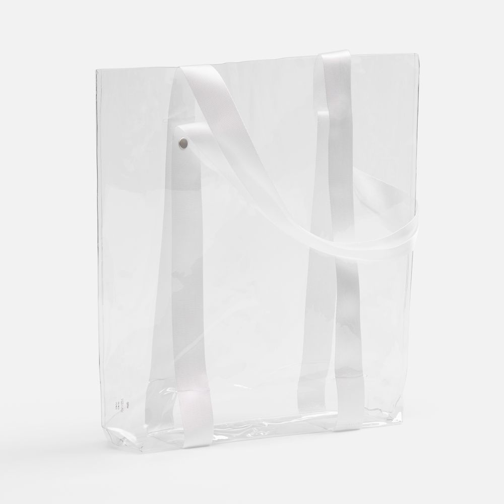 Шопер Clear Fest, ver.2, прозрачный с белыми ручками с логотипом