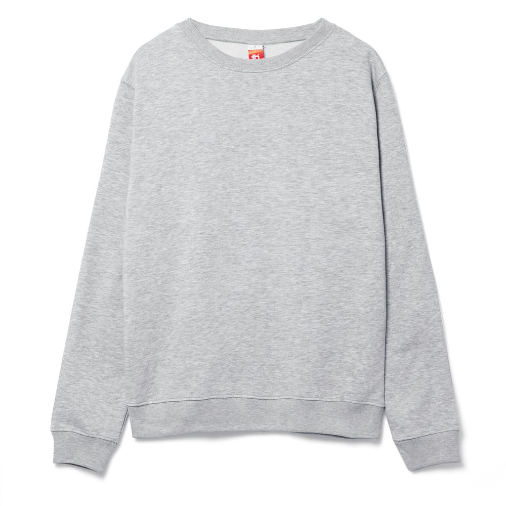 Свитшот унисекс Delta, серый меланж с логотипом