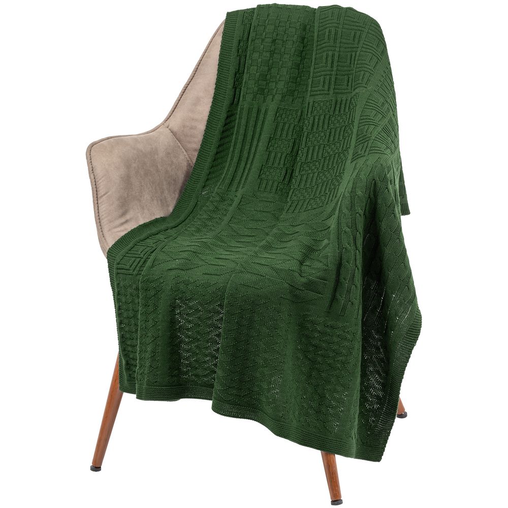 Плед Snippet, темно-зеленый с логотипом