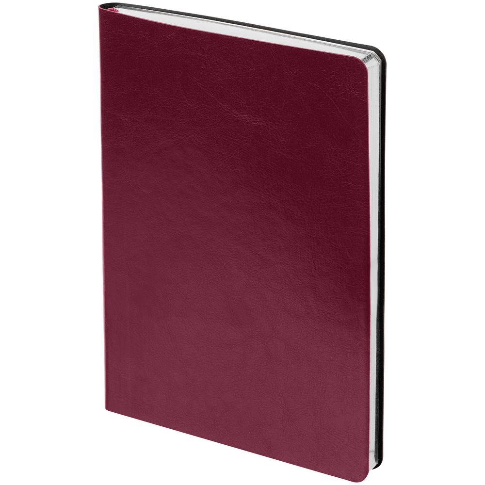 Ежедневник Nebraska Flex, недатированный, бордовый с серебристым с логотипом