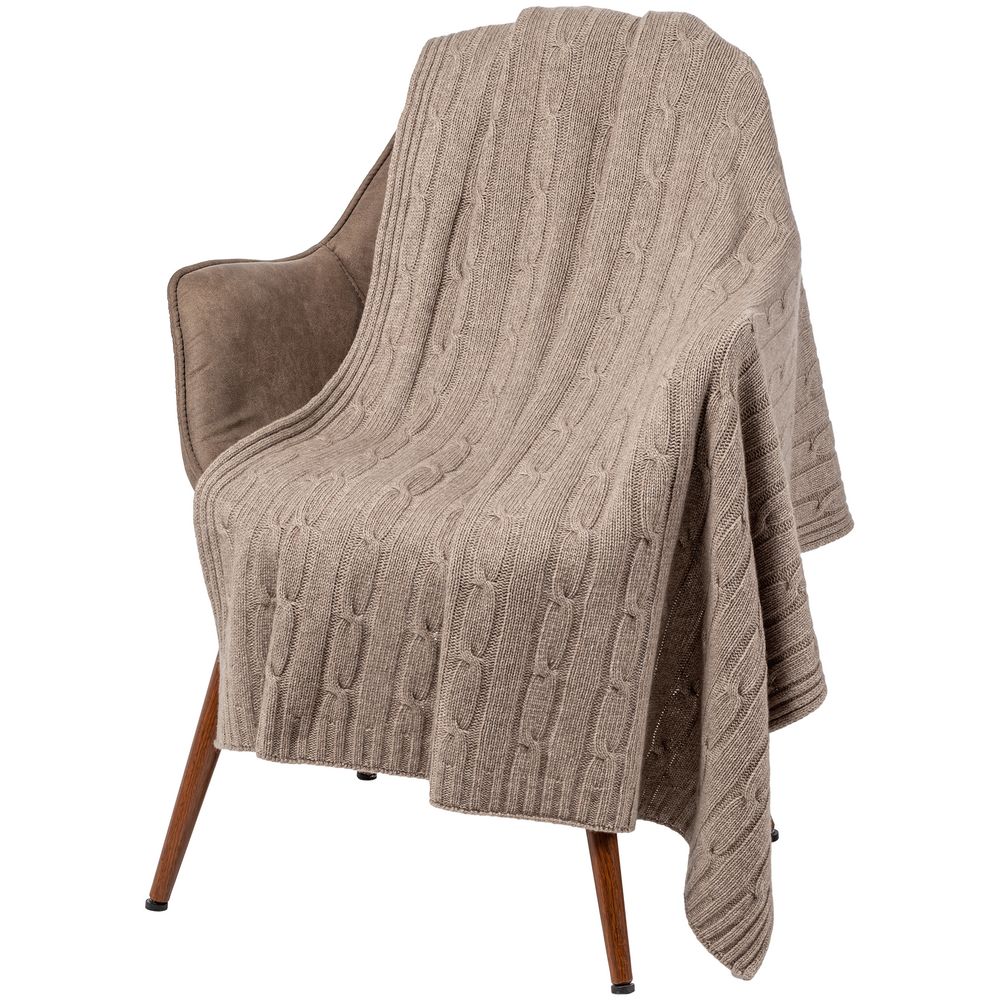 Плед Auray, бежевый с логотипом