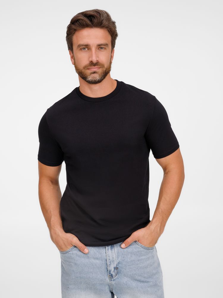 Футболка унисекс T-Bolka 180, черная с логотипом