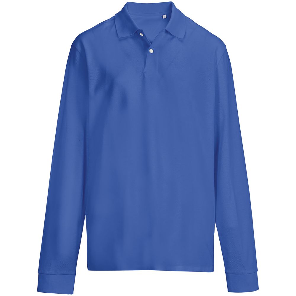 Рубашка поло унисекс с длинным рукавом Pacific LSL, ярко-синяя (royal) с логотипом