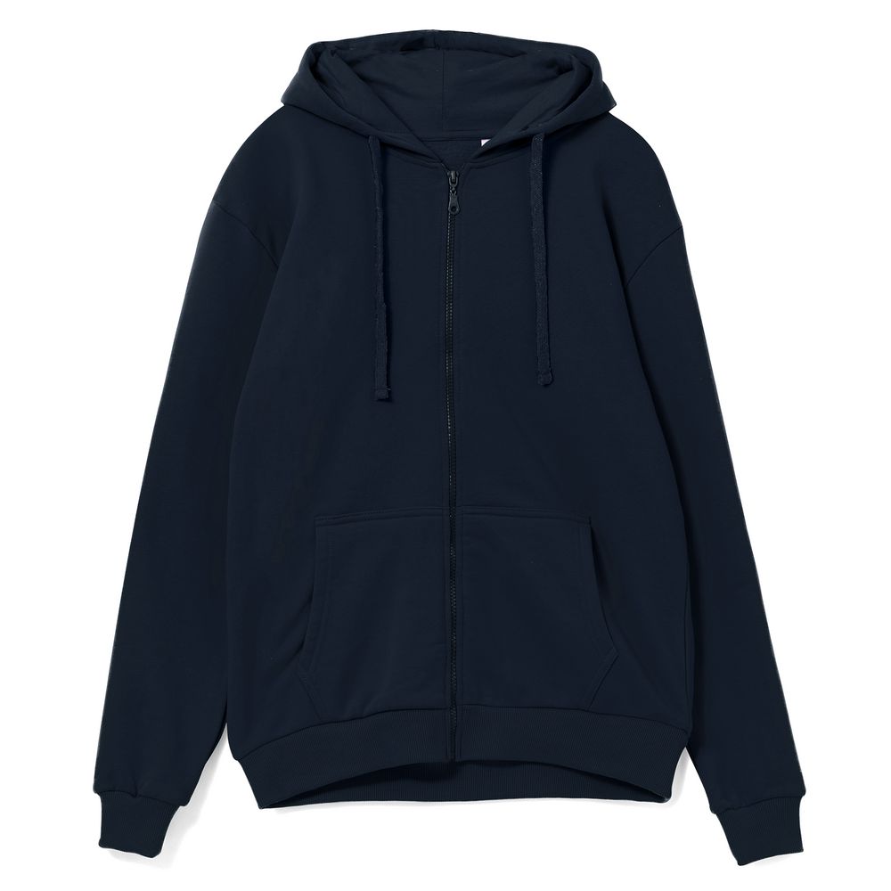 Толстовка на молнии с капюшоном Siverga Heavy 2.0, темно-синяя с логотипом
