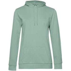 Толстовка с капюшоном женская Hoodie, серо-зеленая с логотипом