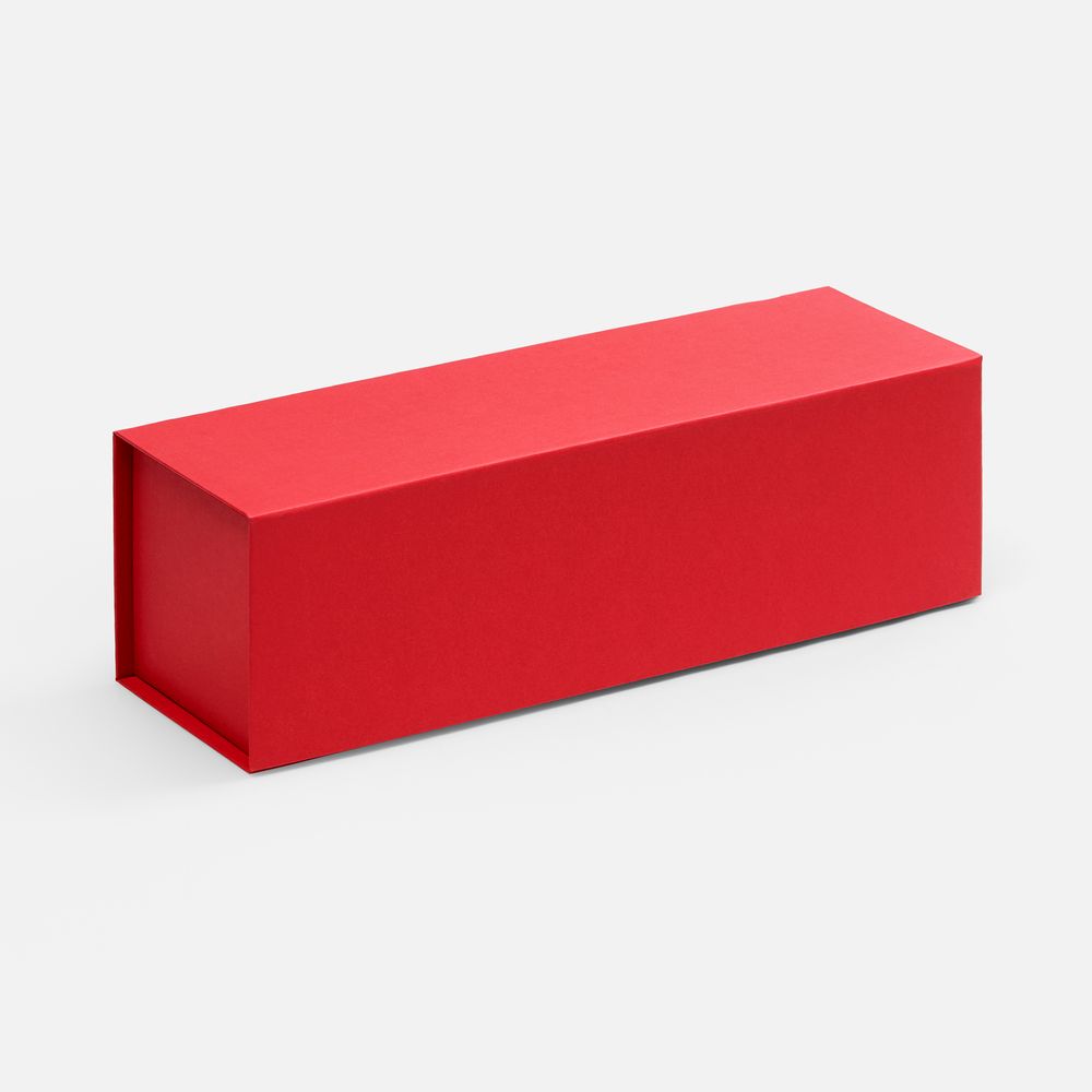 Коробка складная под бутылку Color Jacket Fold, красная с логотипом