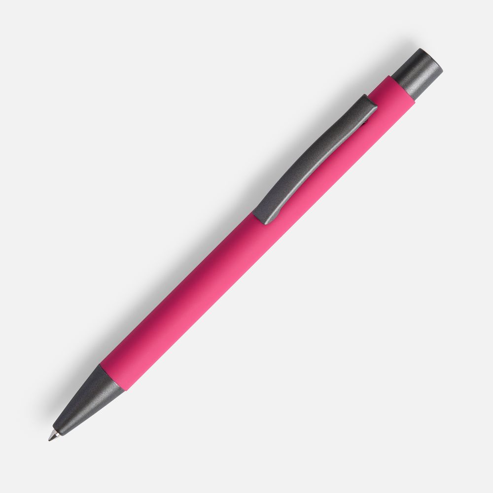 Ручка шариковая Atento Soft Touch, розовая с логотипом