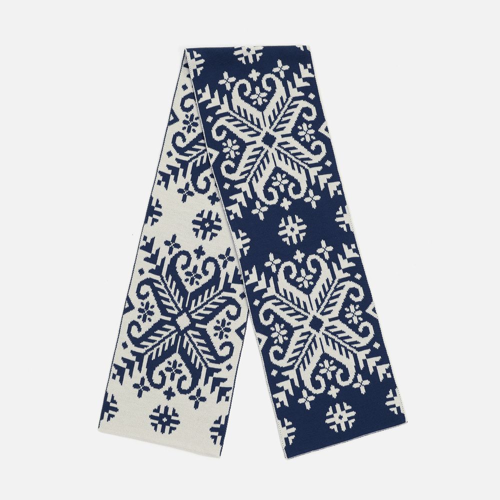 Шарф Wintertude L, синий с белым с логотипом