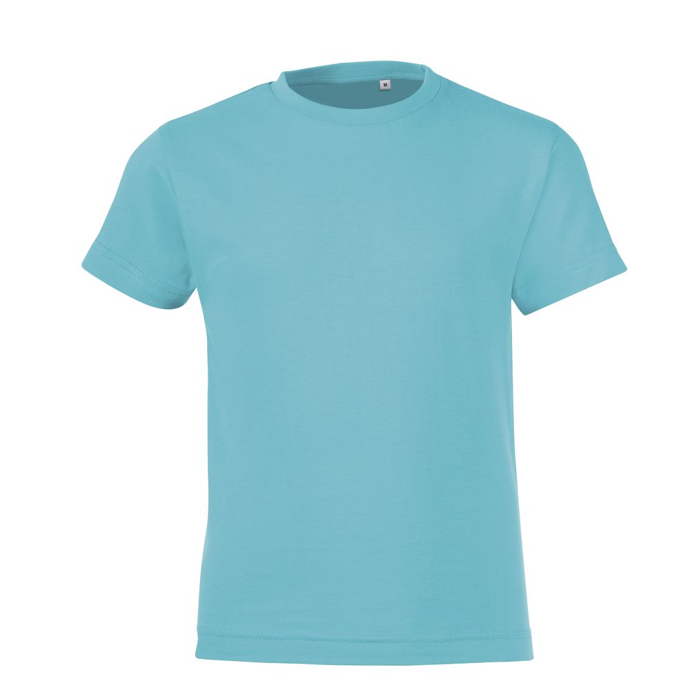 Футболка детская Regent Fit Kids, бирюзовая с логотипом