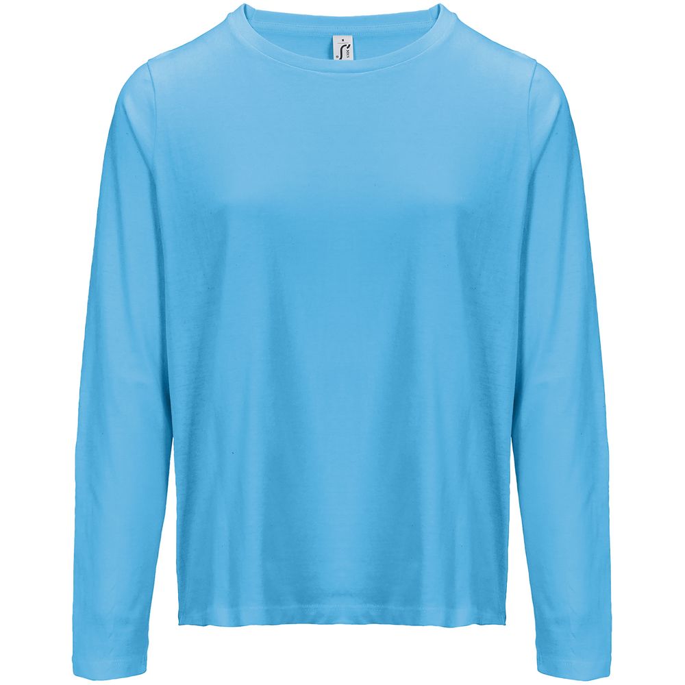 Футболка с длинным рукавом женская Monarch Women, ярко-бирюзовая с логотипом