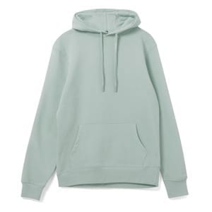 Толстовка с капюшоном унисекс Hoodie, серо-зеленая с логотипом