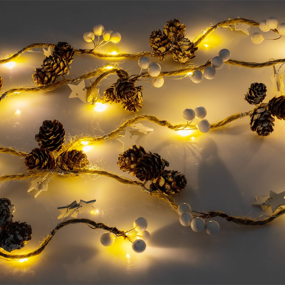 Светодиодная гирлянда Cones and Berries с логотипом