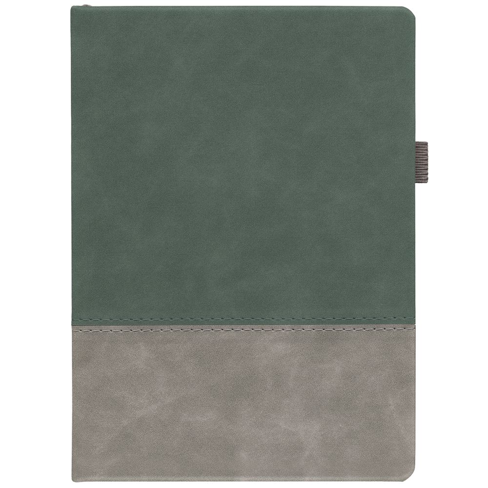 Ежедневник Horizon, недатированный, серый с зеленым с логотипом