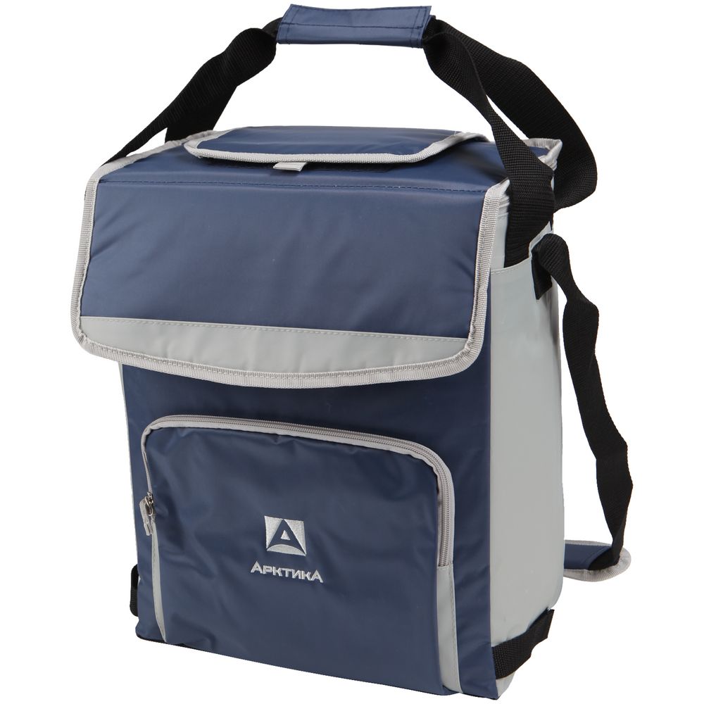 Термосумка с люком «Арктика», M, синяя с логотипом