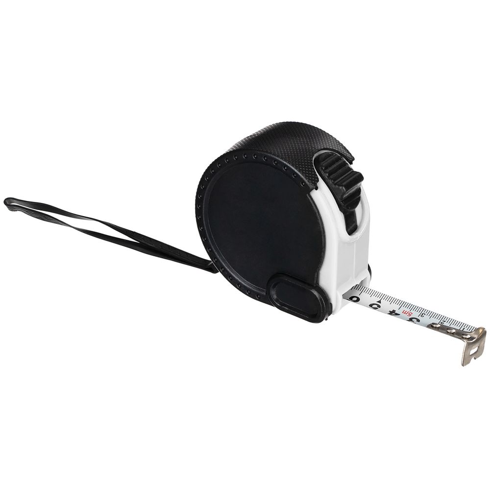 Рулетка Meter Plan, 3 м, черная с белым с логотипом