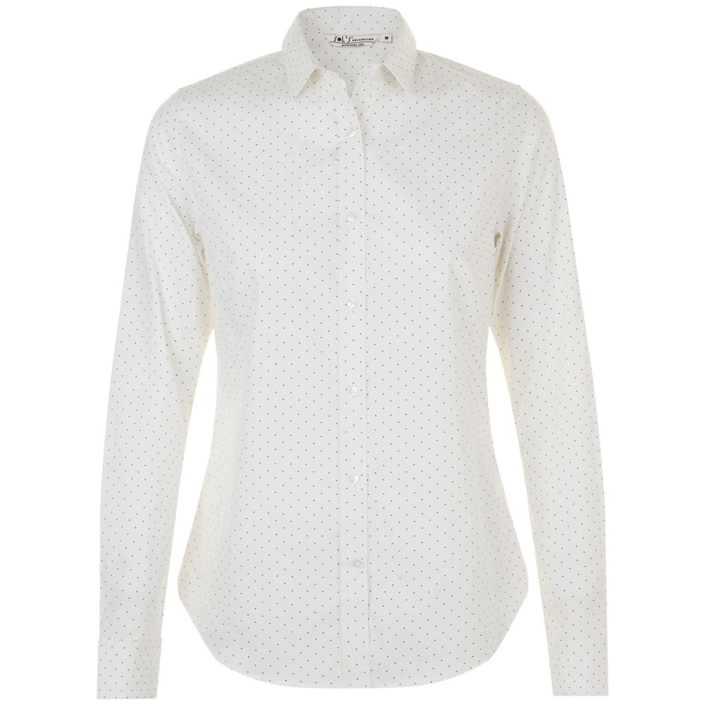 Рубашка женская Becker Women, белая с темно-синим с логотипом