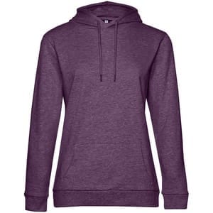 Толстовка с капюшоном женская Hoodie, фиолетовый меланж с логотипом