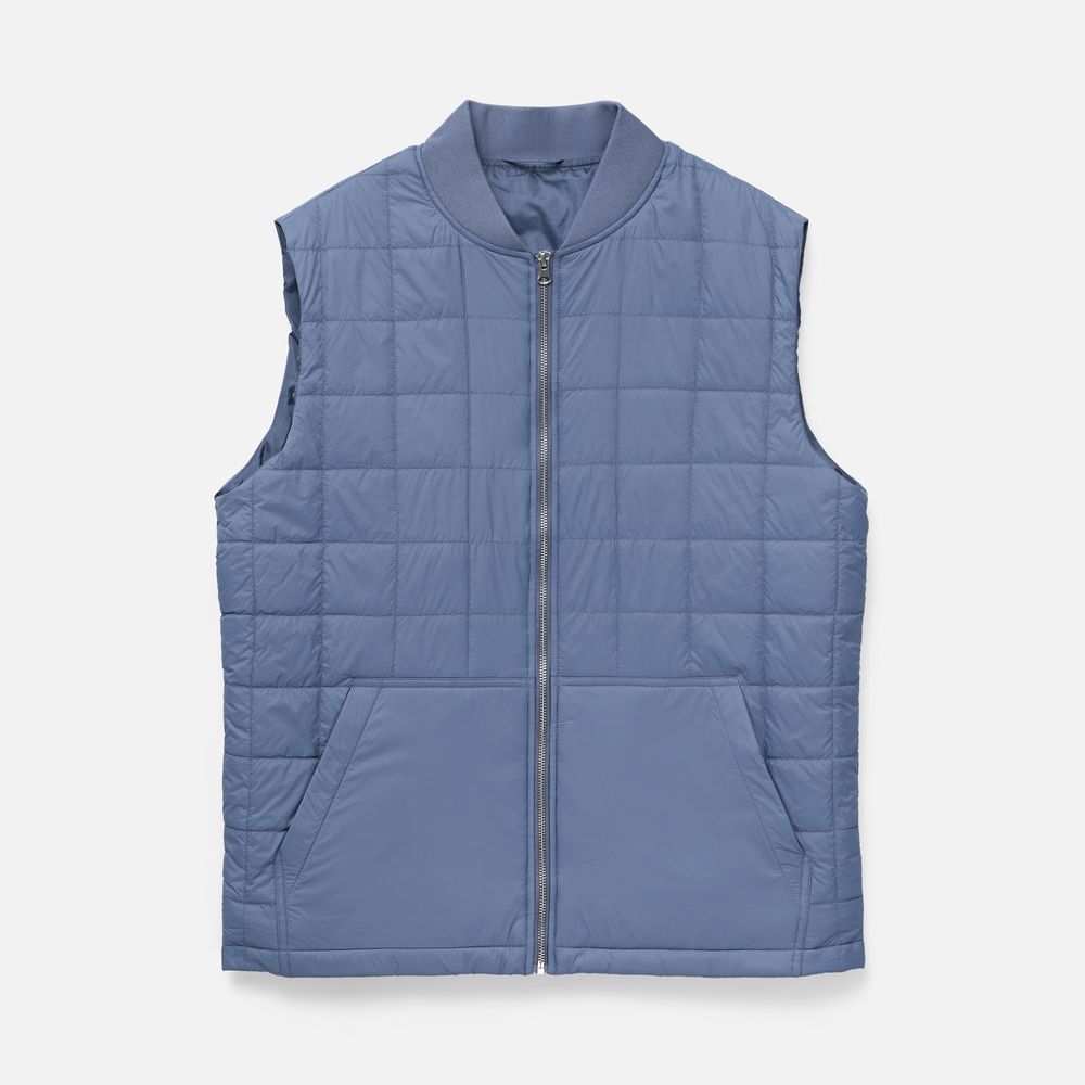 Жилет унисекс Warmbridge, синий (джинс) с логотипом