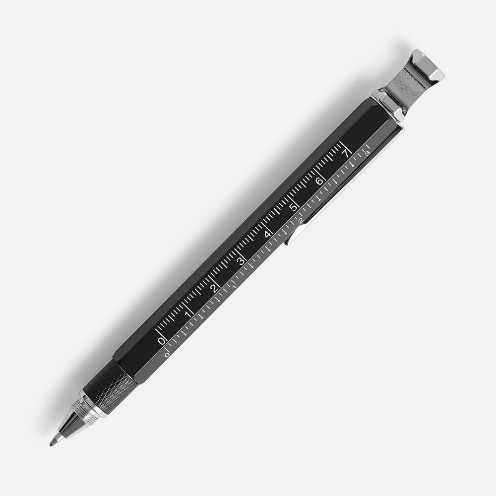 Ручка шариковая Numeric, мультиинструмент, черная с логотипом