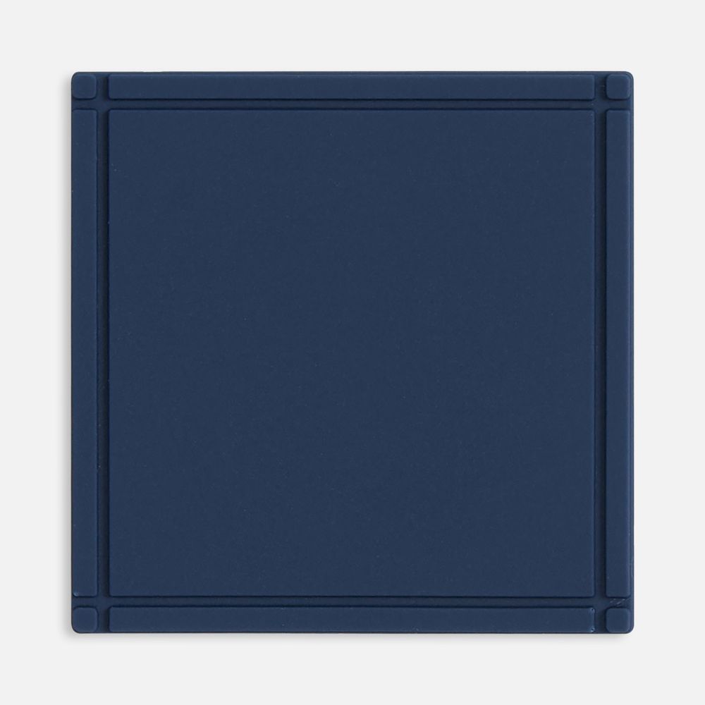 Лейбл из ПВХ Dzeta, L, темно-синий с логотипом