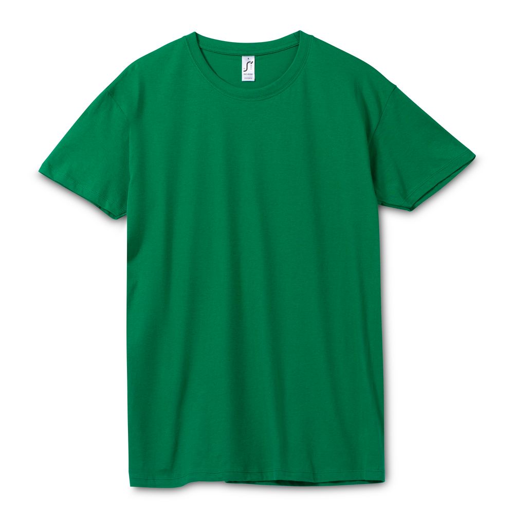 Футболка унисекс Regent 150, ярко-зеленая с логотипом