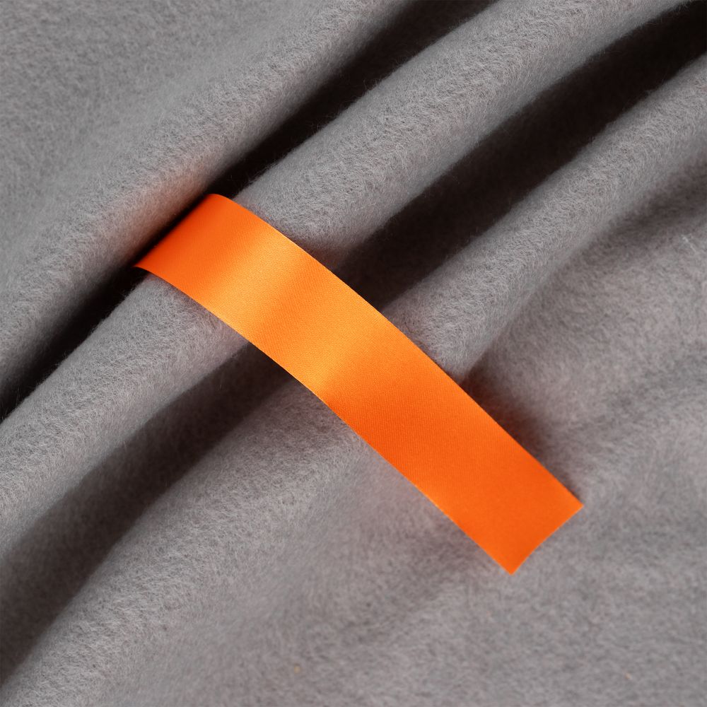 Лента сатиновая Satin 20 S, оранжевая, 20 см с логотипом