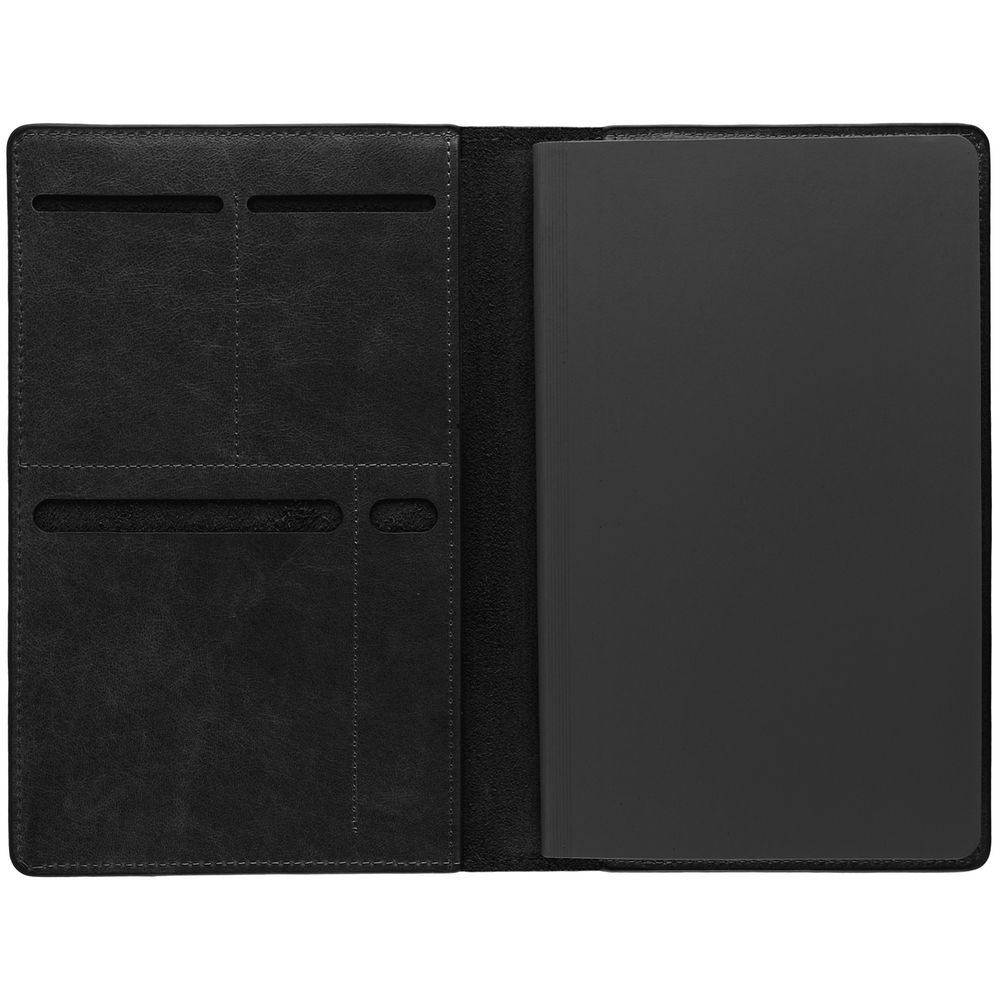 Еженедельник-портфолио Remini, недатированный, черный с логотипом