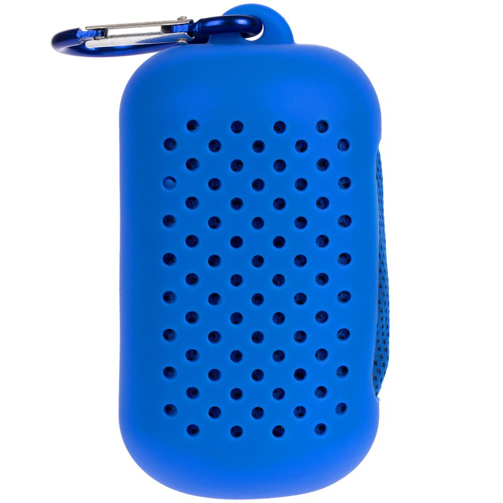 Охлаждающее полотенце Narvik в силиконовом чехле, синее с логотипом