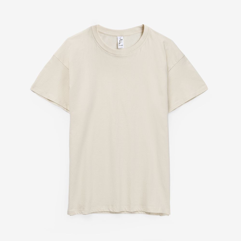 Футболка унисекс Regent 150, светло-бежевая (неокрашенная) с логотипом