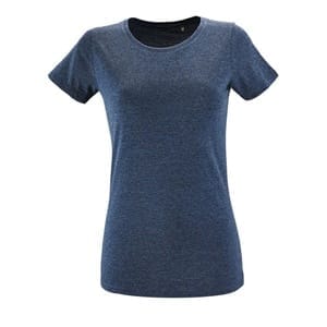 Футболка женская Regent Fit Women, синий меланж с логотипом