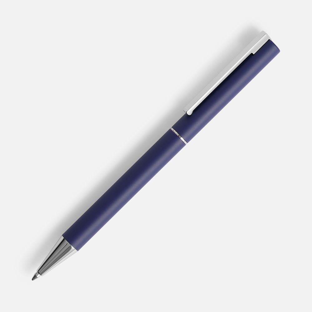 Ручка шариковая Blade Soft Touch, синяя с логотипом