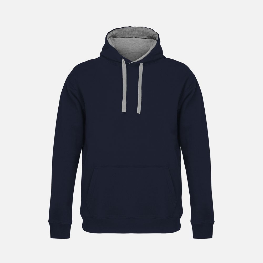 Худи унисекс Cameron, темно-синее с серым с логотипом