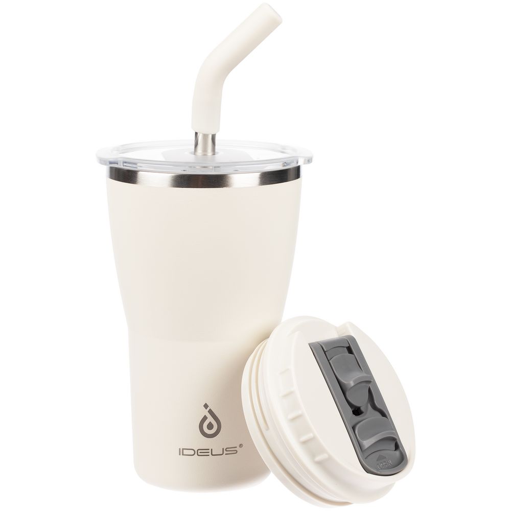 Термостакан Sapporo, белый (молочный) с логотипом