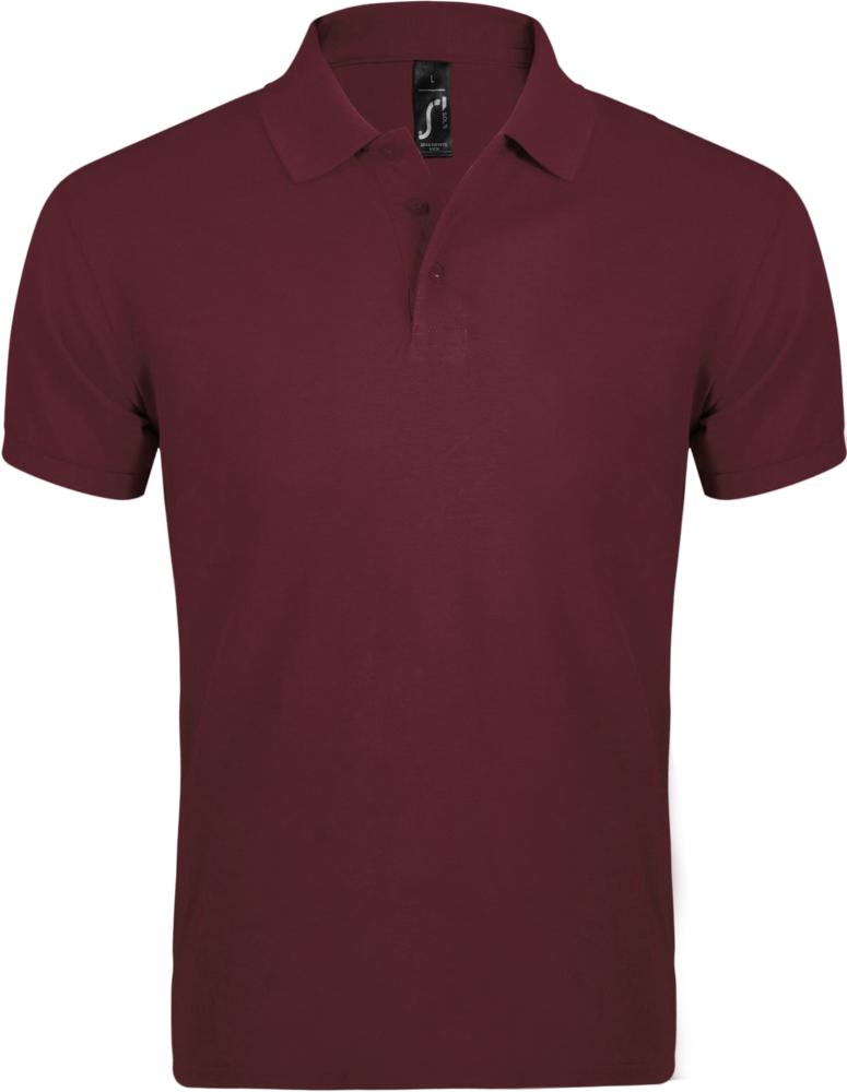 Рубашка поло мужская Prime Men 200 бордовая с логотипом