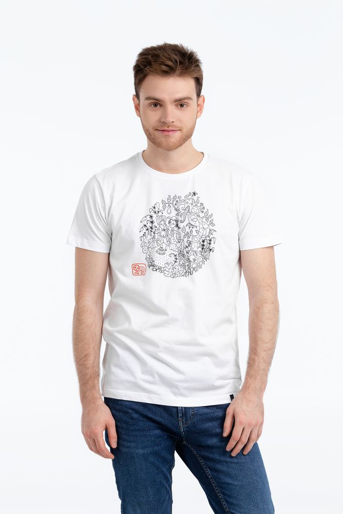 Футболка «Кавалер», белая с логотипом