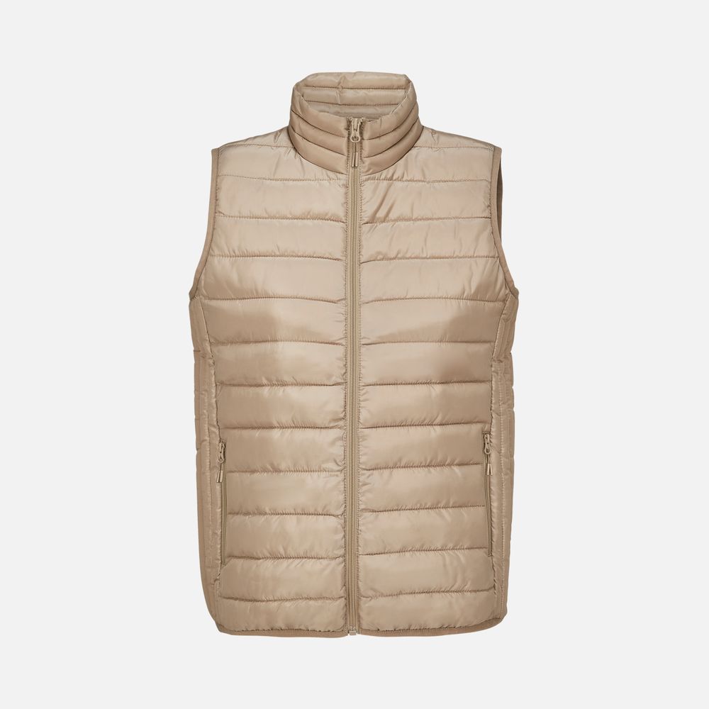 Жилет женский Stream BW Women, серо-бежевый с логотипом