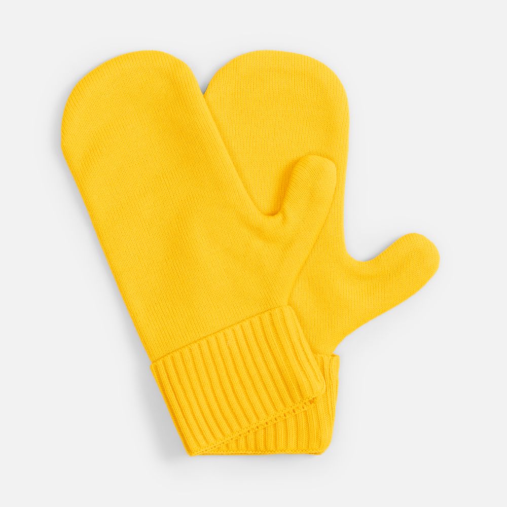 Варежки Yong, желтые с логотипом