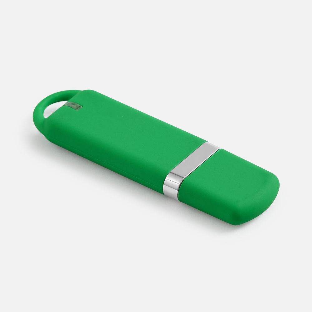 Флешка Memo, 8 Гб, зеленая с логотипом