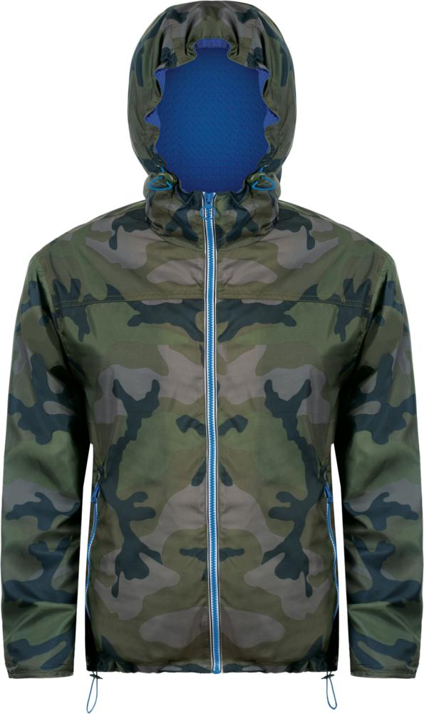 Ветровка Skate, камуфляж с синим с логотипом